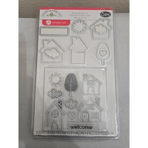 Sizzix Framelits Dies with Clear Stamps by Doodlebug, Welcome Home, 9-Pack